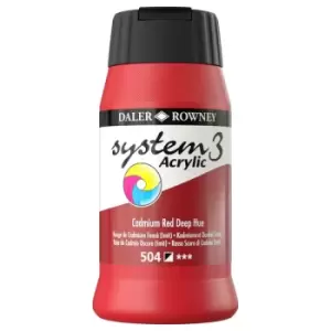 Image of Daler Rowney System 3 Acrylic Paint Cadmium Red Deep (500ml)