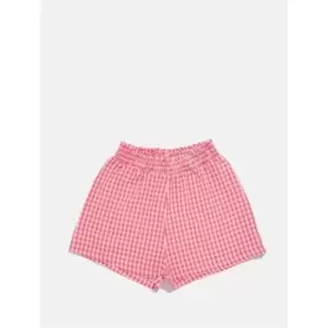 Image of Skinny Dip Gingham Seersucker Shorts - Pink