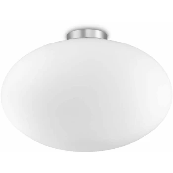 Image of Ideal Lux Candy - 1 Light Globe Ceiling Flush Light White, E27