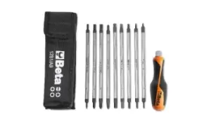 Image of Beta Tools 1281BG/A9 10pc Reversible Screwdriver & Handle Set in Case 012810520