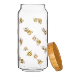 Image of Vintage Bee Glass Storage Jar Large