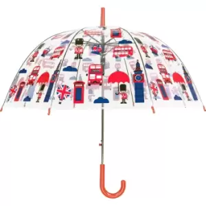 Image of X-Brella UK Souvenir Dome Umbrella (One Size) (Clear/Red)