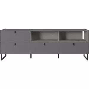 Image of Large Grey TV Unit with Storage Drawers - TV's up to 70 - Mamiko