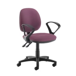 Image of Dams MTO Jota Medium Back PCB Operators Chair with Fixed Arms - Diablo Pink