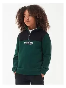 Image of Barbour International Boys Circuit Half Zip Sweat Top - Pine Grove