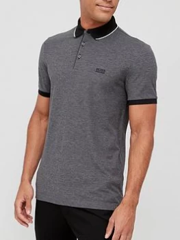 Image of Hugo Boss Prout 28 Contrast Collar Polo Shirt Black Size M Men