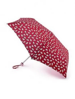 Image of Lulu Guinness Beauty Spot Kiss Mini Lite Umbrella - Red Print