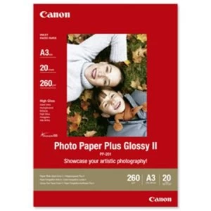 Image of Canon PP-201 A3 Glossy Photo Paper Plus 260gsm 20 Sheets