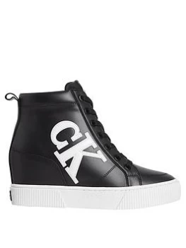 Image of Calvin Klein Jeans Hidden Wedge Sneaker - Black, Size 36, Women