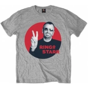 Image of Ringo Star Peace Red Circle Mens T Shirt: Medium