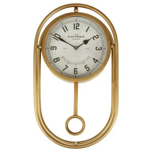 Image of Premier Housewares Agnes Wall Clock - Gold Finish
