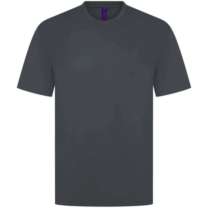 Image of Henbury Mens CoolPlus Moisture Wicking T-Shirt in Charcoal Size: XS Charcoal Male XS