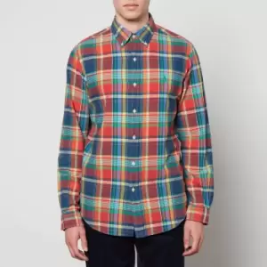 Image of Polo Ralph Lauren Mens Madras Button Down Shirt - Blue/Red Multi - S
