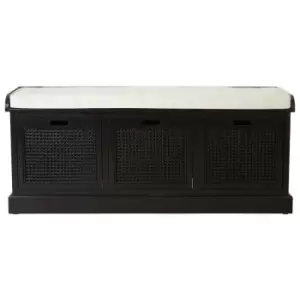 Image of Premier Housewares Heritage Shaker Three Drawer Storage Bench, black