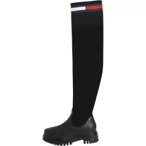 Image of Tommy Jeans Tommy Jeans Knit Overknee Boot - Black