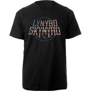 Image of Lynyrd Skynyrd - Stars & Stripes Unisex Medium T-Shirt - Black