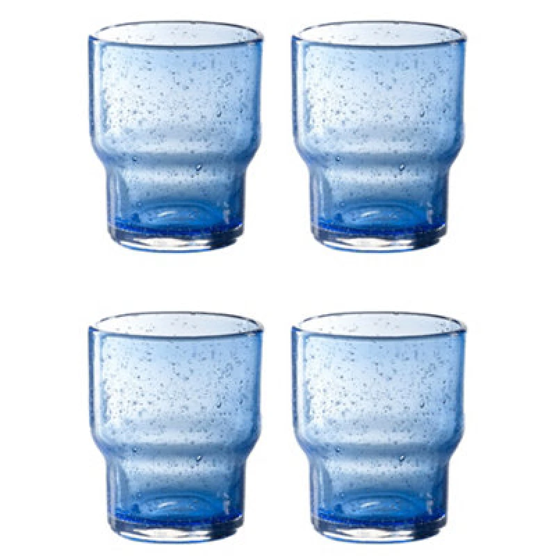 Image of Sur La Table Colour Me Happy Set Of 4 Blue Glass Tumblers 1E+13