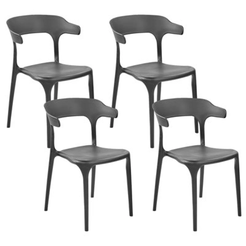 Image of Beliani Set Of 4 Garden Chairs Gubbio Black