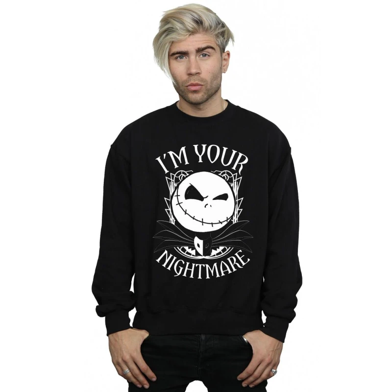 Image of Disney Men Nightmare Before Christmas Nightmare Sweatshirt in Black Size: Small Black S Male 5059568283276