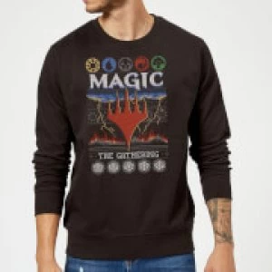 Image of Magic The Gathering Colours Of Magic Knit Christmas Sweatshirt - Black - 5XL