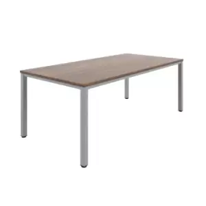 Image of Tc Fraction Infinity 200 x 100 Meeting Table - Dark Walnut with Silver Legs