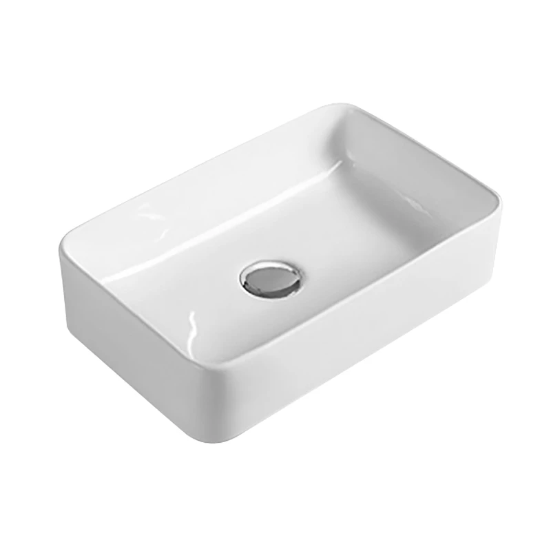 Image of Balterley Rectangular Compact Ceramic Countertop Vessel without Overflow 365mm White