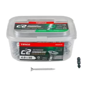 Image of Timco C2 4.0mm x 50mm Strong-Fix PZ Premium Exterior Screws (Tub Of 300)