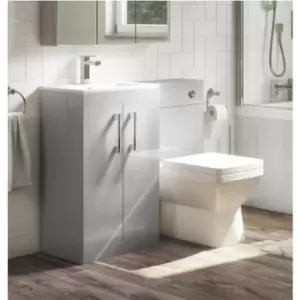 Image of 1000mm Grey Toilet and Sink Unit with Square Toilet- Ashford