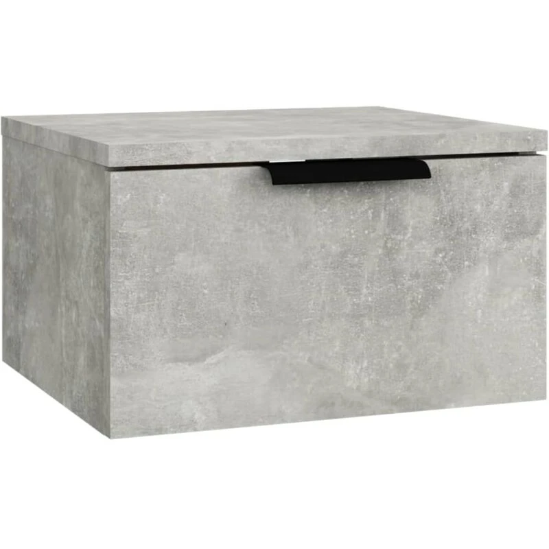 Image of Vidaxl Wall-mounted Bedside Cabinet Concrete Grey 34X30X20 Cm, Grey 811384