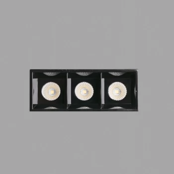 Image of Faro Troop - LED Black recessed Downlight Trimless 3x 2W 3000K
