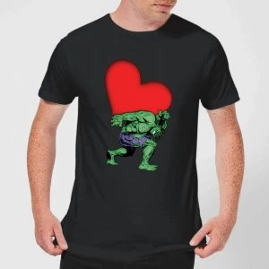 Image of Marvel Comics Hulk Heart T-Shirt - Black - 5XL