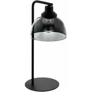 Image of Table Lamp Colour Black Shade Black Transparent Glass Vaporized Bulb E27 1x60W