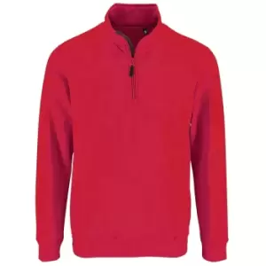 Image of SOLS Mens Stan Contrast Zip Neck Sweatshirt (XL) (Red)
