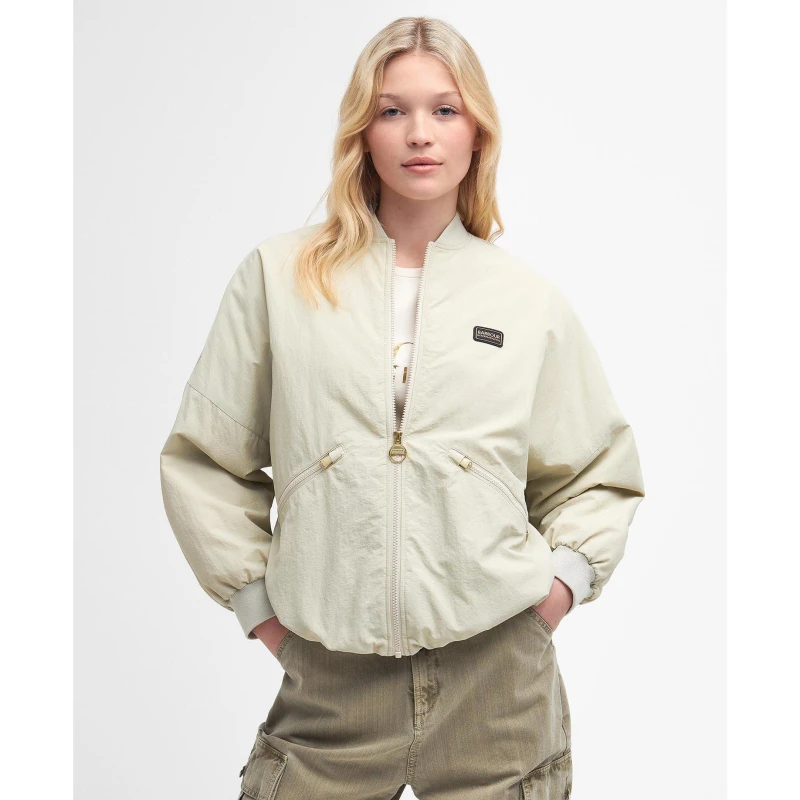 Image of Barbour International Mansell Bomber Jacket - Cream Cream 12