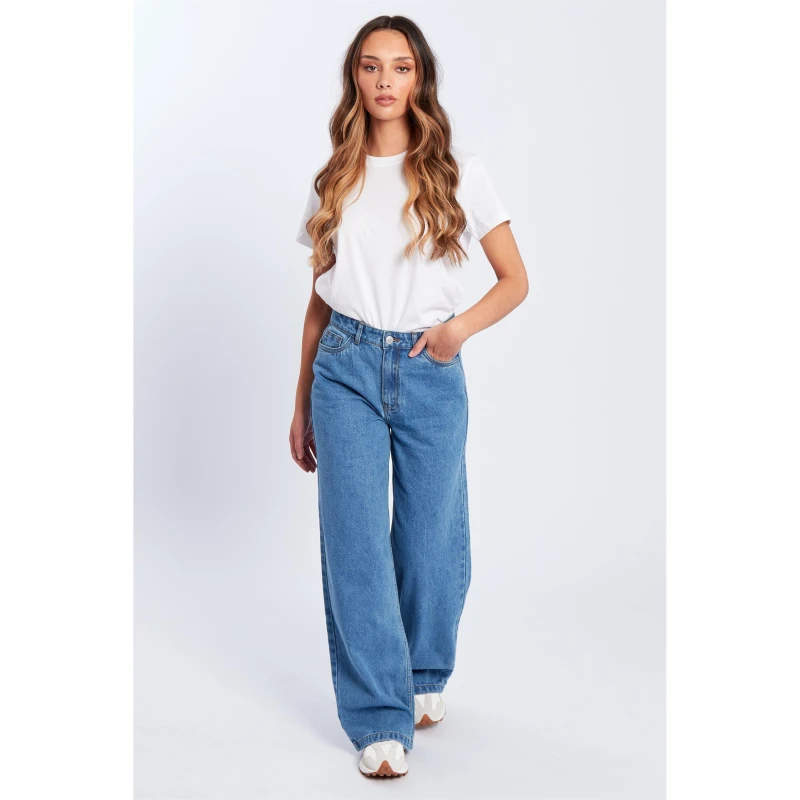 Image of Be You Wide Leg Jeans Womens - Blue Blue 8