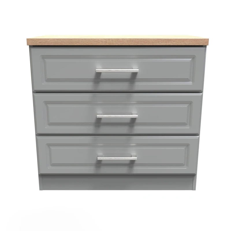 Image of Ready Assembled 2 U Norfolk 3 Drawer Chest (Ready Assembled) in Dark Grey Dark Grey Unisex