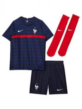 Image of Nike Little Kids France Home 2020 Kit - Navy, Size M (5-6 Years)