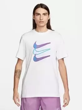 Image of Nike Nsw Stacked Swoosh Logo T-Shirt, White Size M Men