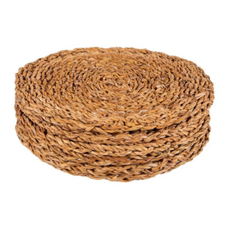 Image of Argon Tableware Round Woven Seagrass Placemats 30cm Pack of 6 Brown unisex