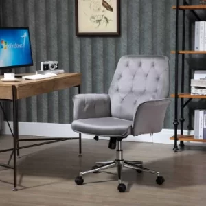 Image of Brunel Tufted Velvet Computer Chair, Grey