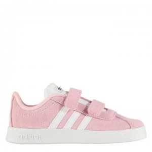Image of adidas VL Court Suede Infant Girls Trainers - Pink/White
