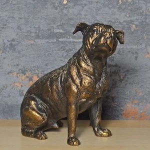 Image of Staffordshire Bull Terrier Bronze Effect Sculpture 15cm