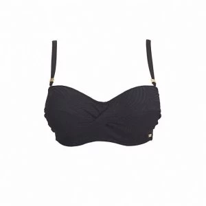 Image of Fantasie Ottawa Underwired Twist Front Bandeau Bikini Top - Black