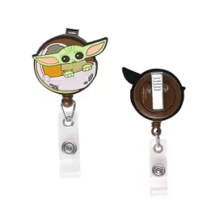 Image of Disney Star Wars Baby Yoda Green, grey & brown Badge Reel VL700367L