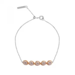 Image of Ladies Olivia Burton Silver Plated Flower Show Rope Chain Bracelet