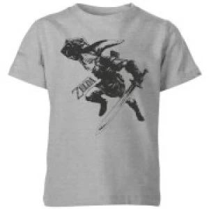 Image of Nintendo The Legend Of Zelda Link Kid's T-Shirt - Grey - 3-4 Years