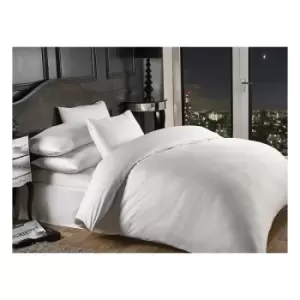 Image of Grosvenor Bedding Cotton Rich 1000 Thread Count Satin Striped Housewife Pillowcase Pair, White