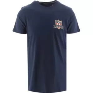 Image of GANT Evening Blue Banner Shield Short Sleeve T-Shirt