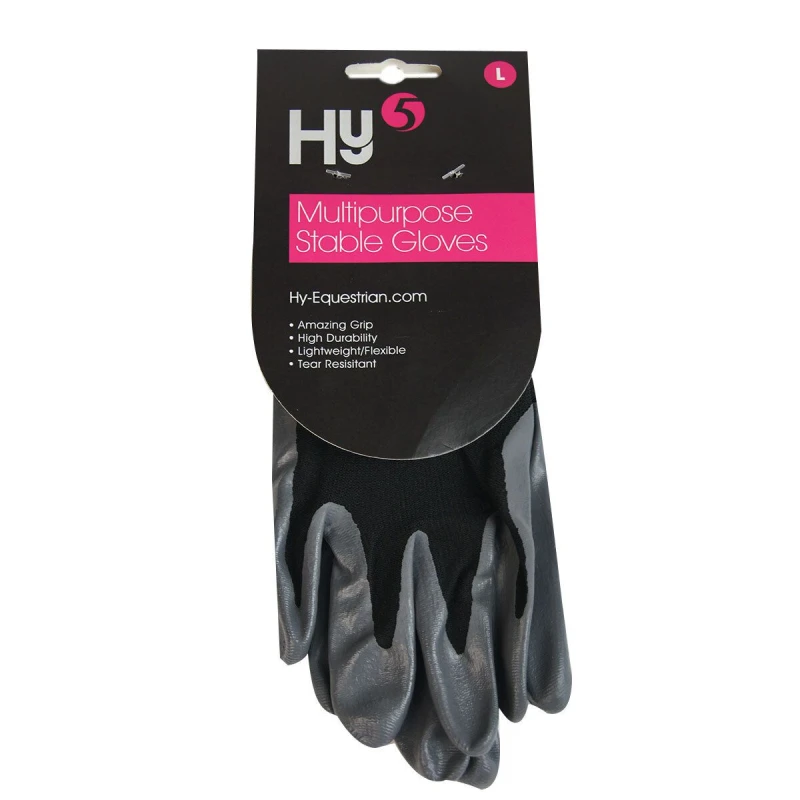 Image of Hy5 Mens Multipurpose Stable Gloves in Black Size: Large Black Male L