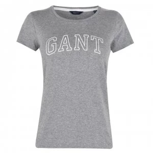 Image of Gant Logo T Shirt - 93 Grey Melange